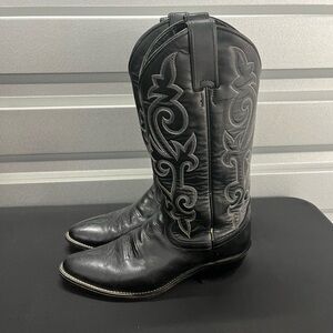 Original Justin Boots Buck Black Men's Cowboy Boots Size 7E-‎ Black Leather